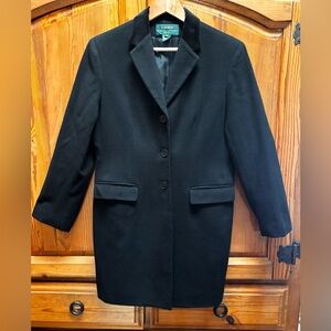 Lauren Ralph Lauren Wool Cashmere Stylish Black coat Velvet Collar
Ladies 8P